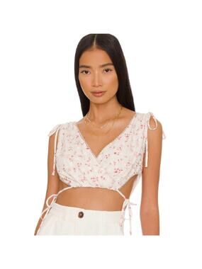 MAJORELLE Lauralie Crop Top in Summerfield White NWT Size XL